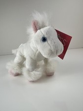 NWT Russ Berrie Mini Stuffed Animal White Unicorn Plush Toy Small Horse Gift Toy