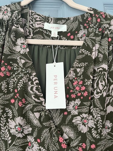 PER UNA NEW was £45 Marks and Spencers Size 18 Green /Beige/Pink - Picture 3 of 6