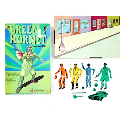 Vtg 1966 Colorforms The Green Hornet Cartoon Kit Near Complete In Box Bruce Lee