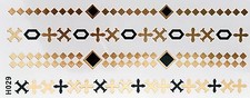 Tattoo Gold Black Disposable Flash Adhesive Temporary 4teile Band Chain Foot H29