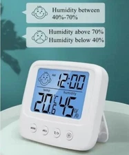 Thermometer Indoor Digital LCD Hygrometer Temperature Humidity Meter Alarm Clock