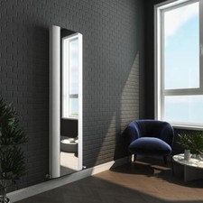 Aluminium Mirrored Radiator White Double Vertical Designer 470mm x 1700mm