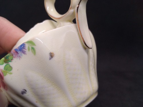 Paragon mini 2.5" fine china Cream Pitcher With Scalloped Edges & Ornate Handle - Picture 8 of 11
