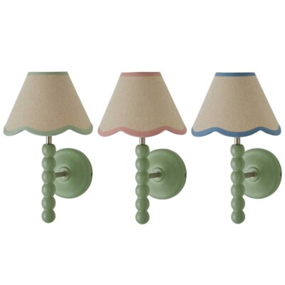 Bobbins Salbei Wand Leuchte Wohnzimmer Leselampe Verkleidung Jakobsmuschel Schirm