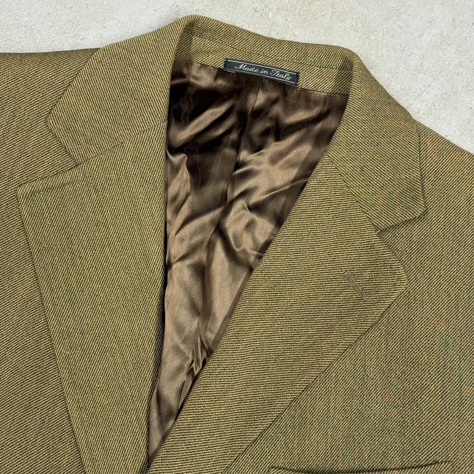 H. Huntsman & Sons 11 Savile Row Wool Cashmere Coat Twill Overcoat Italy 46R - Image 4 of 4