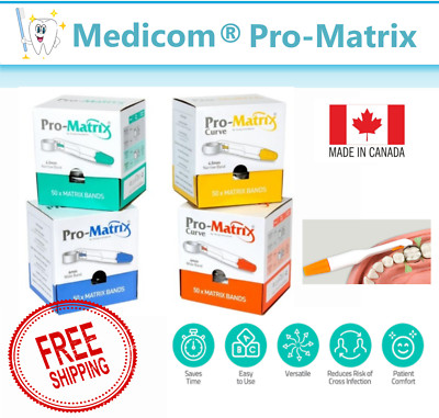 MEDICOM SAFEMATRIX  Pro-Matrix Bands Wide, Narrow, Band, Contour Curve 50/Pk