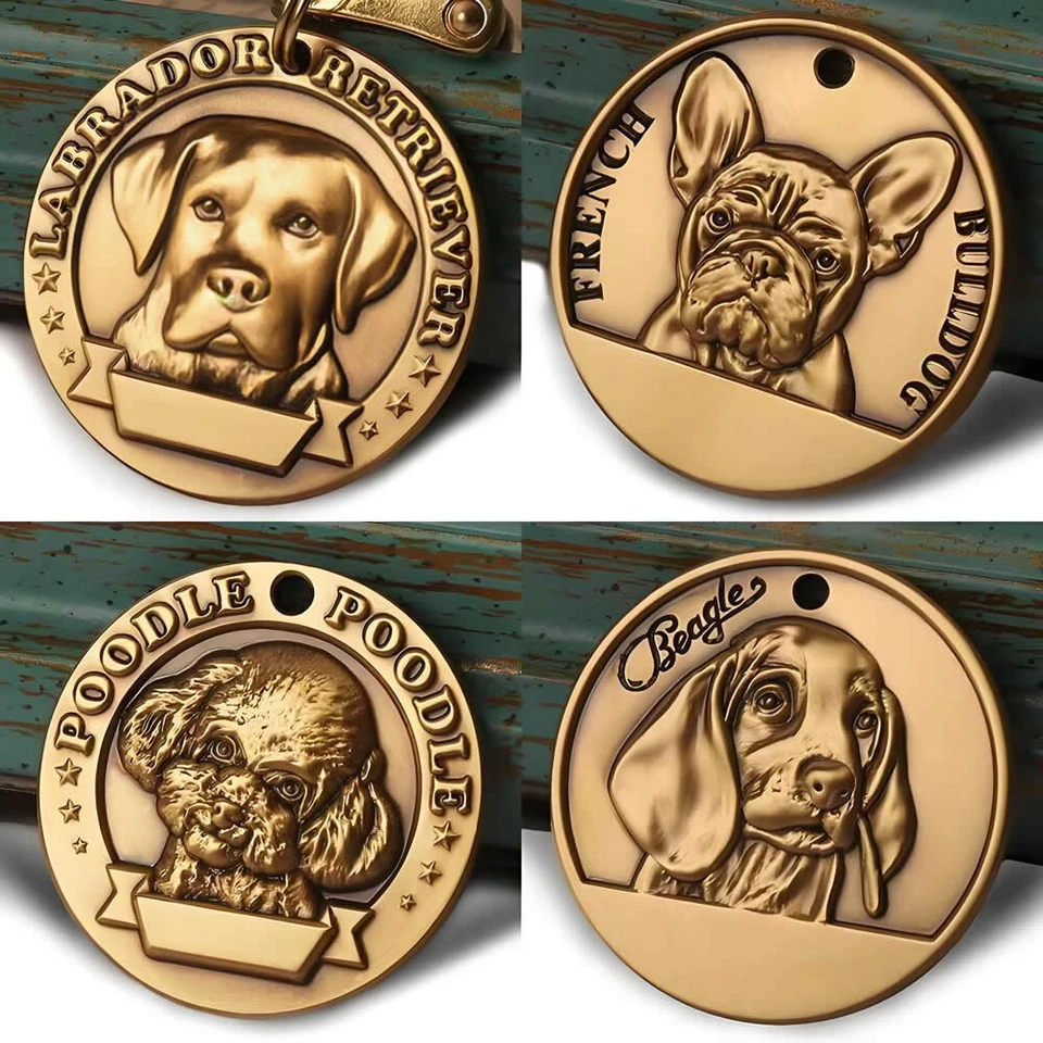 Custom Brass Dog Tag - Engraved Pet ID, Memorial Gift - Durable Personalized - Image 3 of 4