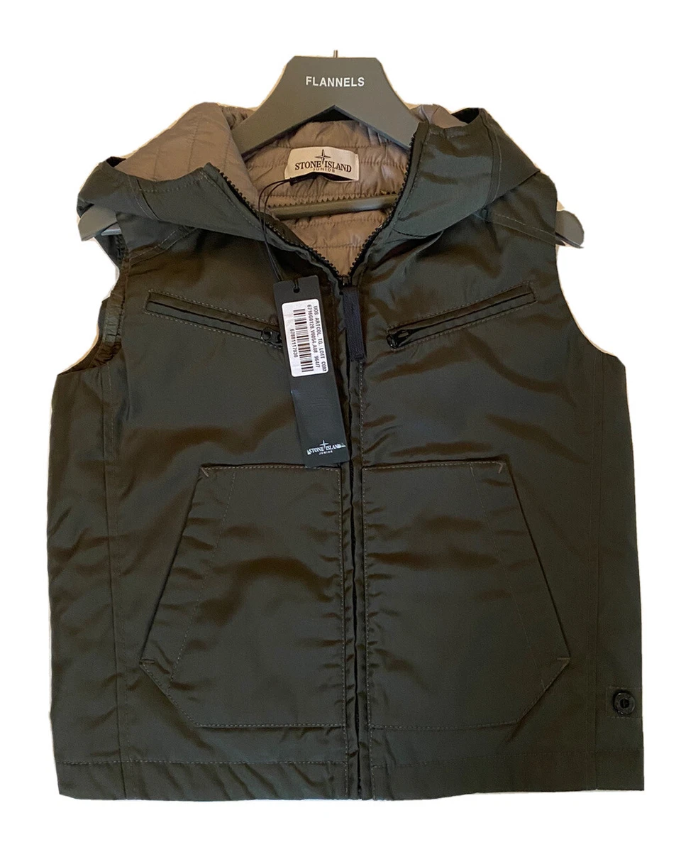 Stone Island Padded Water Repellent Gilet NO BADGE Boys Green 8 Years REF104
