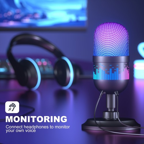 Professional USB Condenser Podcast Microphone for Gaming Recording Streaming USA - Picture 13 of 23