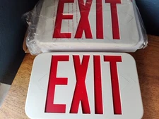LED Exit Sign with Battery Back Up Red Double Sided Best Lighting Damp Condition
