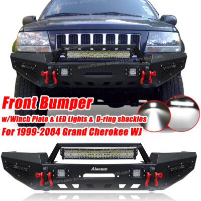For 1999-2004 Jeep Grand Cherokee WJ Front + Rear Bumpers w/Winch