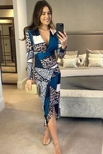 Jenerique Forever animal print wrap bodycon midi Dress