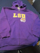 NEW LSU LOUISIANA STATE YOUTH ZIP HOODED SWEATSHIRT JACKET PURPLE MEDIUM 8