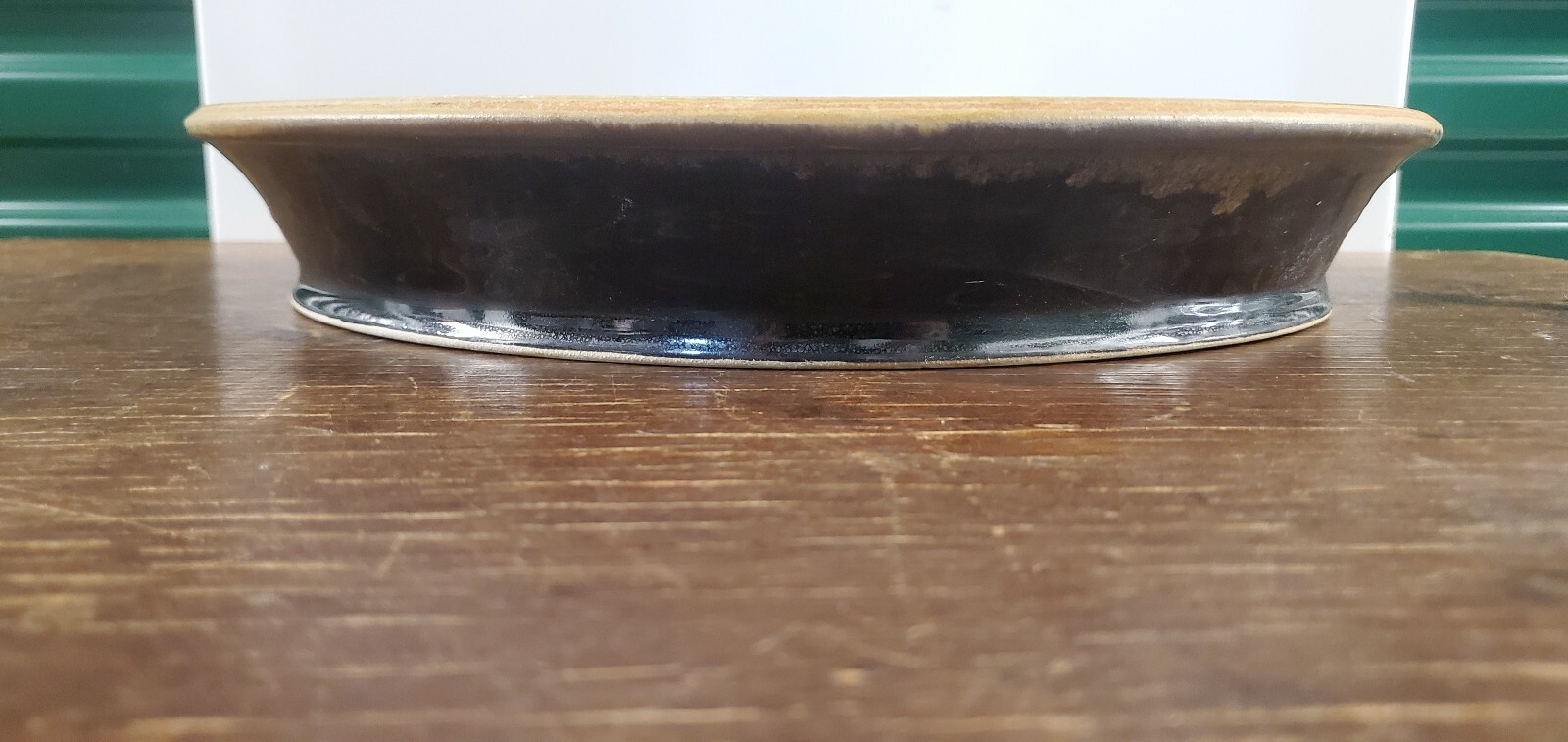 Alan Ditton Pottery Bowl 15 1/2 Inch Black With Tan Rim Tania, bezpłatna wysyłka