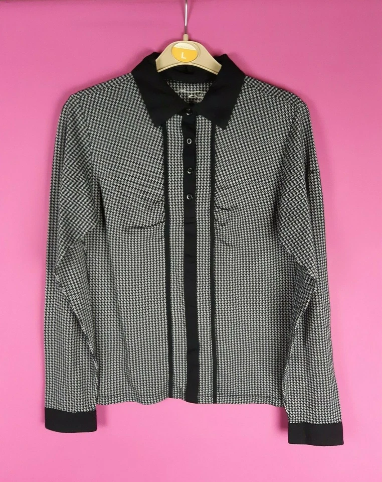 Blusa Camisa Top Oakley Negra Retro Gris Blanca Mujer Y2k Años 2000 Estampado Pequeña 8 10 Foto 2 de 4