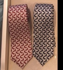 NWT NEW Gucci boys red or black printed silk tie S M 370956