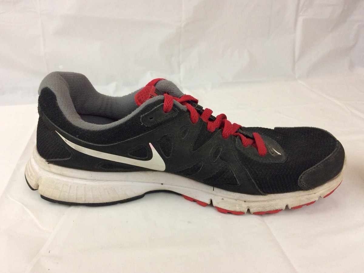 Nike Revolution 573751-016 Mens Med Black White Red Training Running  Shoes