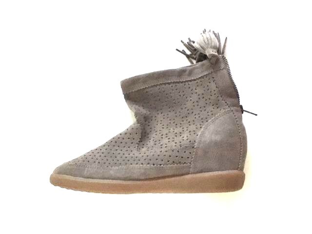 Beige Taupe ISABEL MARANT hidden wedge ankle sneaker bootie 38