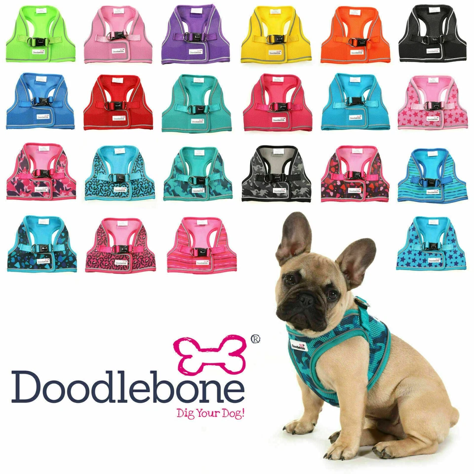 Doodlebone EasyFit Dog Puppy Snappy Harness 7 sizes XS-XXXL - Colours Patterns
