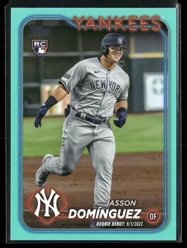 2024 Topps Update Series - Rookie Debut Jasson Dominguez #US175 Aqua (RC) SP