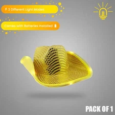 Gold Cowboy Hat Led Sequins Light Up Fun Flashing Gold Sparkly Brim Cowgirl Hat