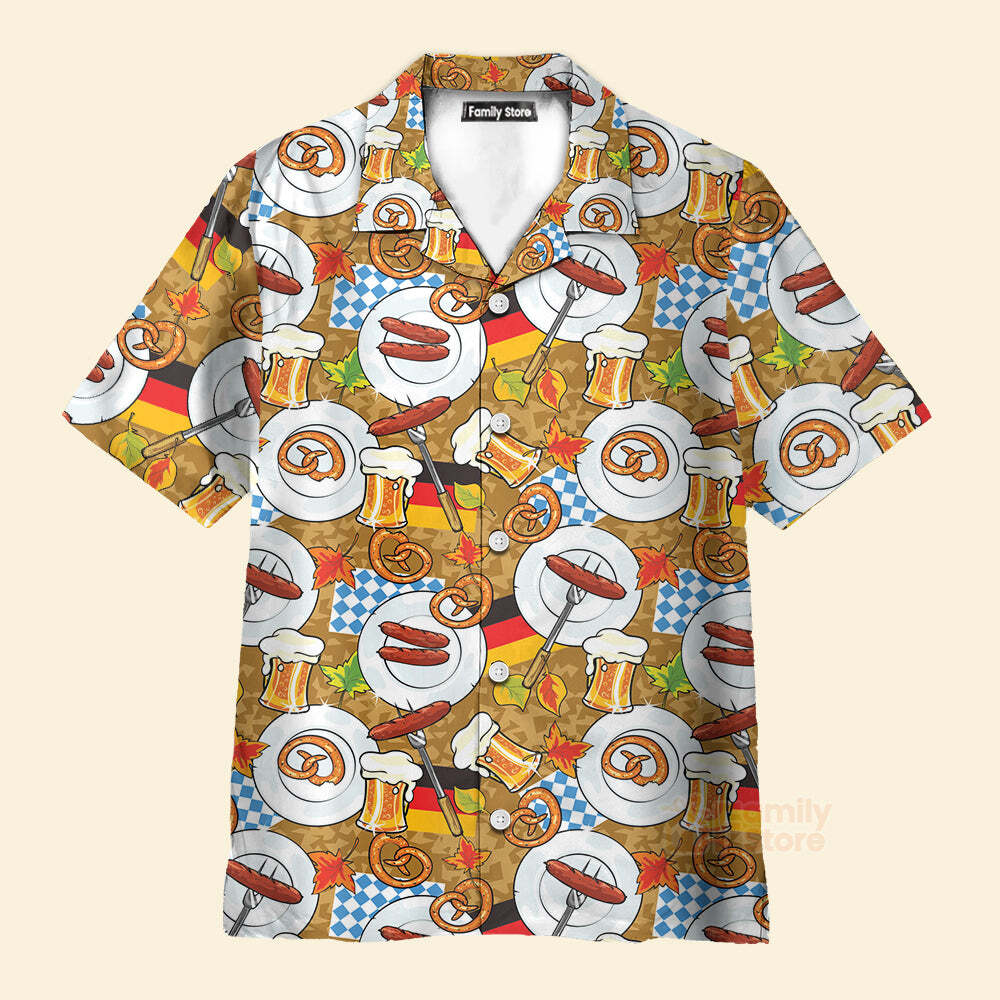 Sausage Beer Germany Flag   Hawaiian Shirt