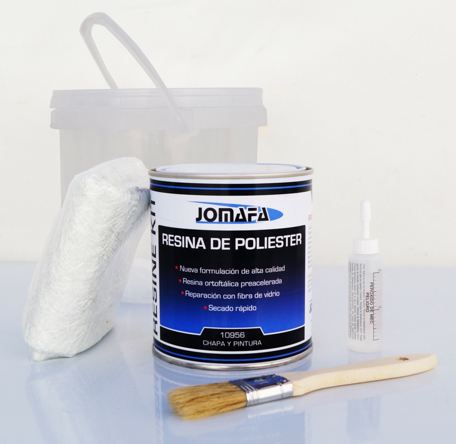 KIT FIBRA DE VIDRIO 1 LITRO PARA REPARACION DE COCHES, MOTOS, BARCOS...