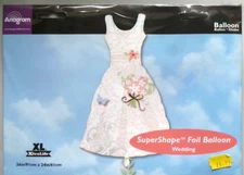 Anagram Supershape Helium Foil Balloon 36" Wedding White and Pink Dress