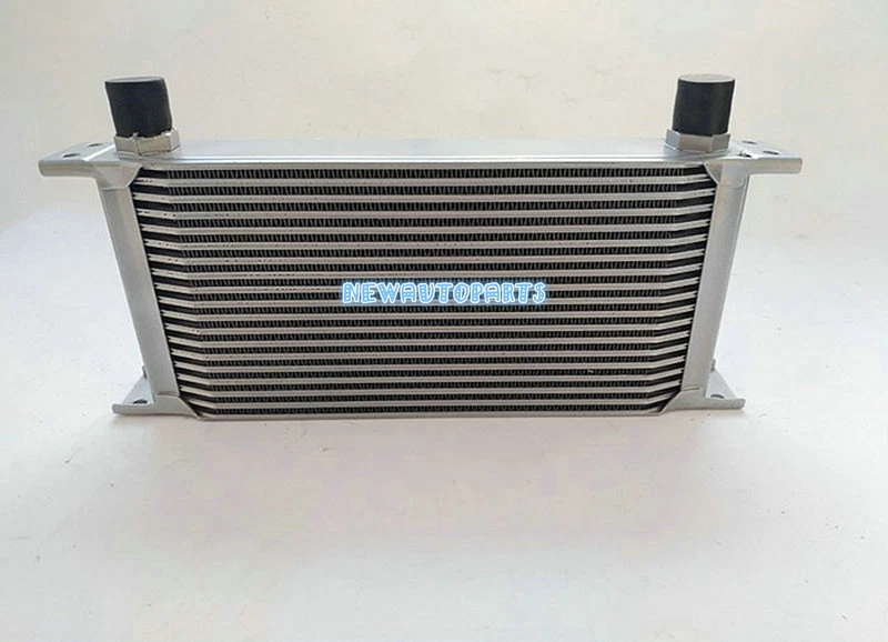 Enfriador de aceite de aluminio plateado universal 19 filas AN-10AN transmisión de motor carreras Foto 3 de 4