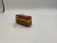 Vintage ZZ Germany Tin Litho Red Nivea Puder Persil Double Decker Bus Ornament