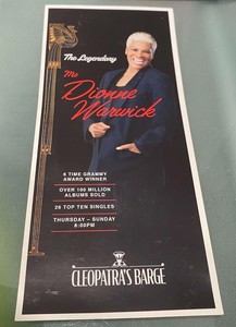 Dionne Warwick Concert Ad Ceasar's Palace circa 2019 Las Vegas Cleopatra's Barge