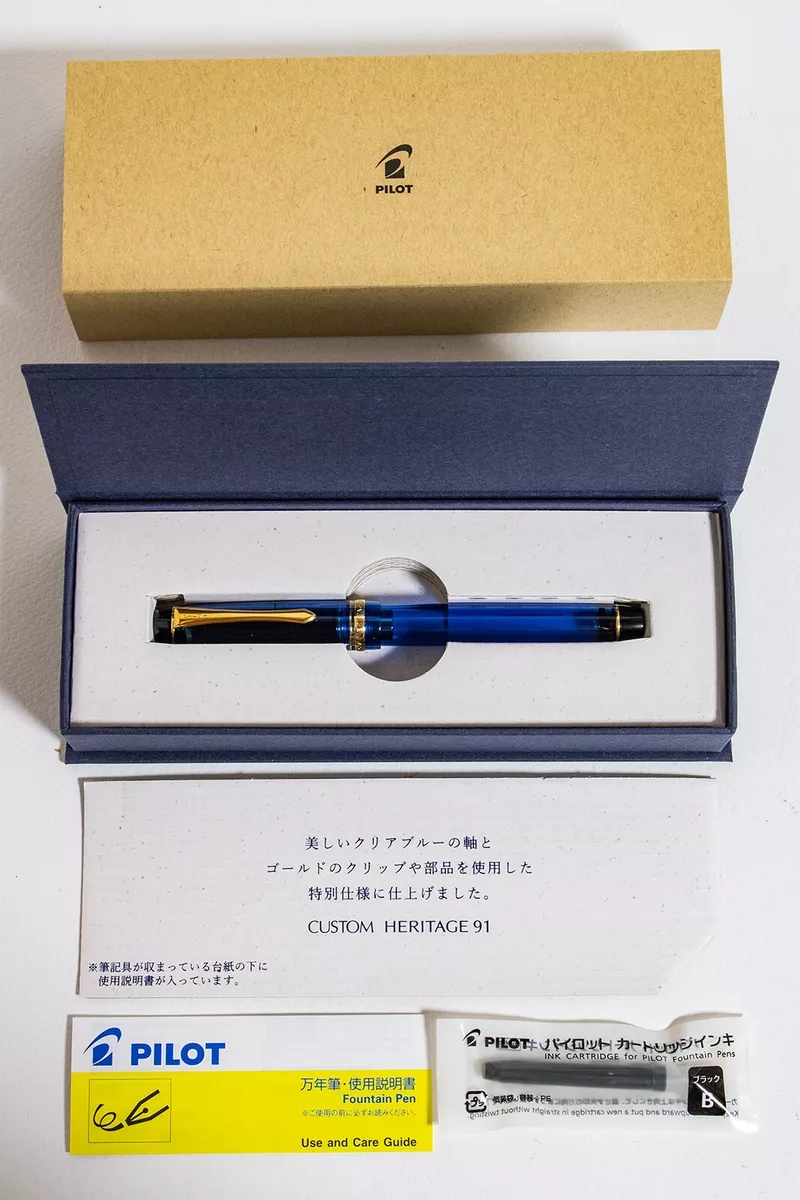 PILOT Fountain Pen CUSTOM HERITAGE 91 Clear Blue Nib F P720 14K