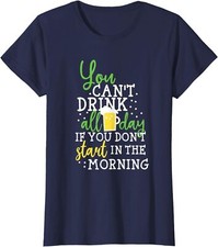 Funny St Patricks Day Beer Drinking You Can't Drink Ladies' Crewneck T-Shirt
