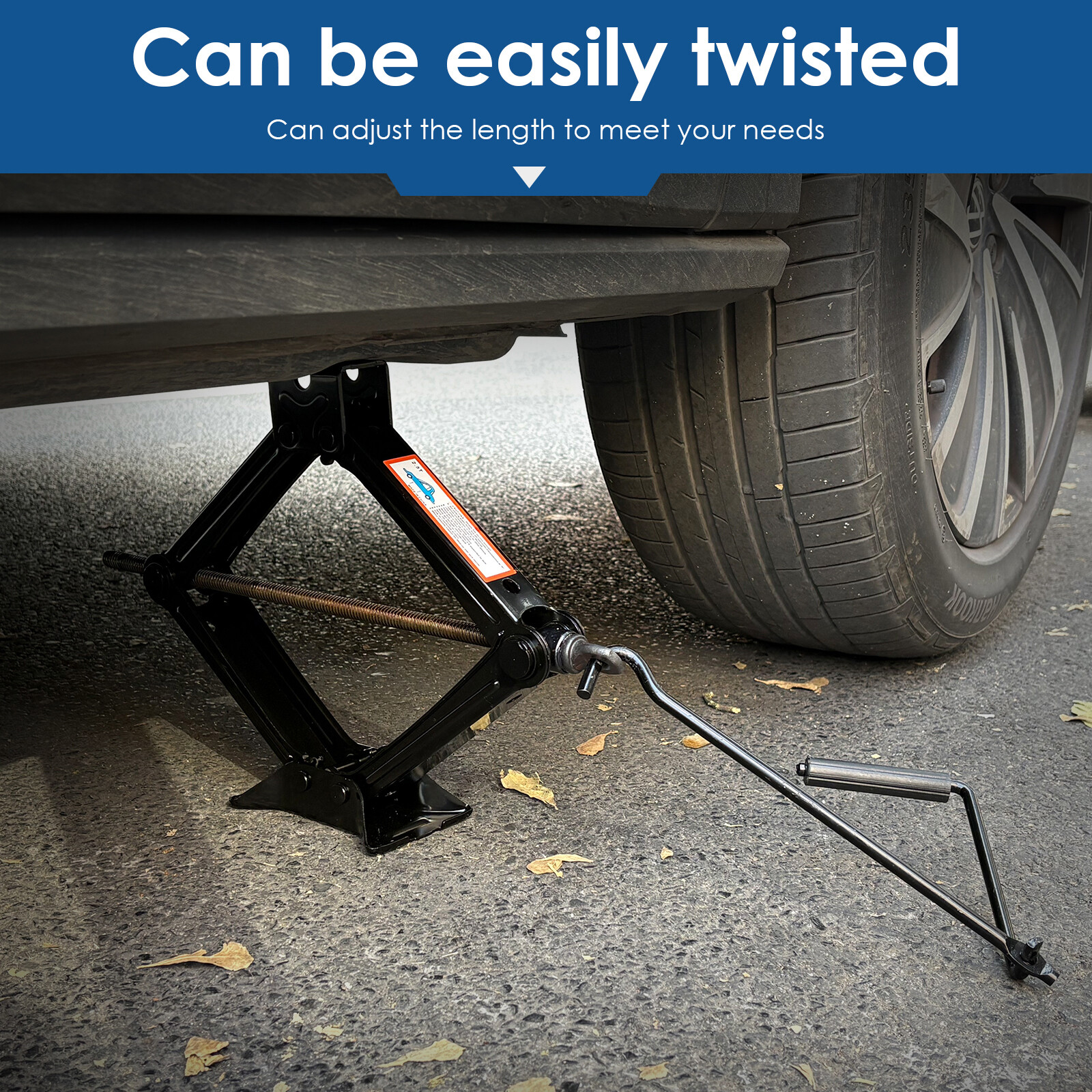 2T Tonne Scissor Jack Lift Wind Up For Car Van Garage w/Crank Speed Handle