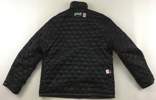 Chaqueta de cuero Schott NYC hecha en EE. UU. negra vintage años 90 nogal botón para hombre 44 - Imagen 8 de 24
