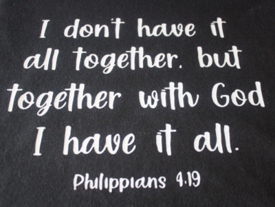 Women's SS Black Graphic T-Shirt Sz Plus 2XL I Don't Have It All Together But...