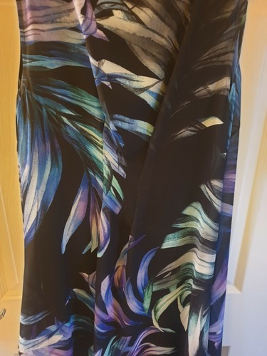 Roman Originals Black Asymmetric Tropical Feather Dress - Picture 5 of 7