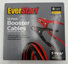 Everstart 8 Gauge 12 Ft Booster Cables Heavy Duty Jumper Cables Like New