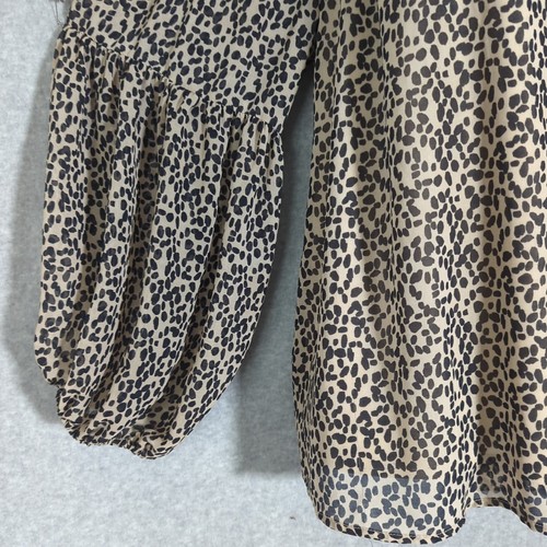Ophelia Roe Damen Gepard Print Bluse Top 1XL lang Ballonärmel fließend Neu ohne Etikett - Bild 5 von 7