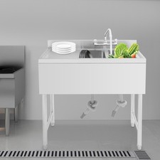 Doublle-Bowl Kitchen Sink Commercial Sink Stainless Steel Sink Free Standing