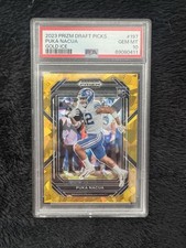 Puka Nacua 2023 Prizm Draft Picks Gold Ice RC PSA 10 Rams Rookie SP