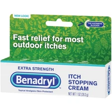 Benadryl 2% - 0.1% Diphenhydramine HCl / Zinc Acetate Cream Itch Relief 1 oz.