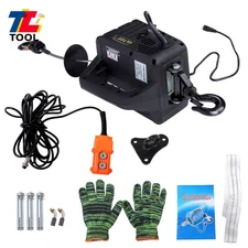 2-in-1 1100 lbs Portable Electric Hoist Power Winch Wired Remote Control 1500W