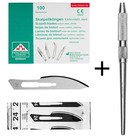 Set - 100 St. Skalpellklingen Figur 24 aus Karbonstahl - Klingen steril verpackt