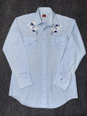 Vintage 70s 80s Miller Miller Miller Western Pearl Snap Embroidered Shirt