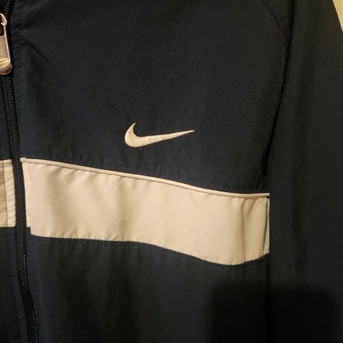Nike Men's Y2K Blue/White Colorblock VTG Windbreaker Full Zip Pockets Jacket XL image 2