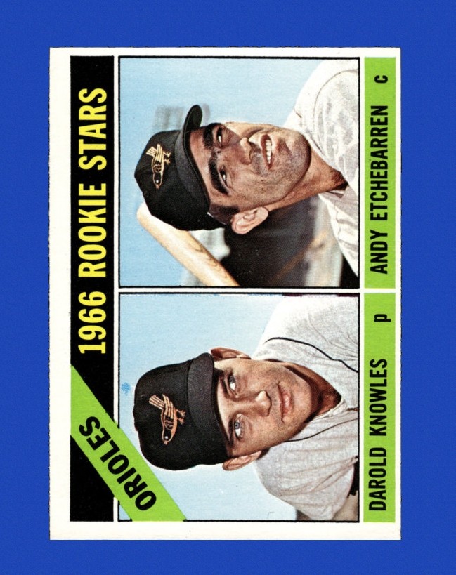1966 O-Pee-Chee Set-Break # 27 Darold Knowles/Andy Etchebarren EX-EXMINT