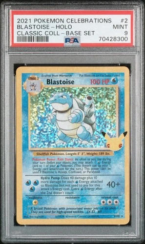 2021 POKEMON CELEBRATIONS CLASSIC COLLECTION #2 BLASTOISE-HOLO PSA 9