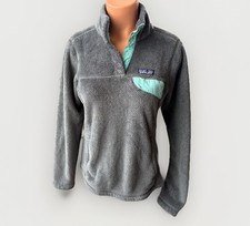 Patagonia Women's Re-Tool Snap-T Pullover Gray Teal Size M Fleece