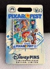 Disney Toy Story Woody Inside Out Monsters Inc Pixar Fest 2024 Logo LR Pin
